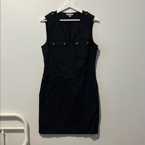 Banana Republic Black Sleeveless V-Neck Sheath Dress
